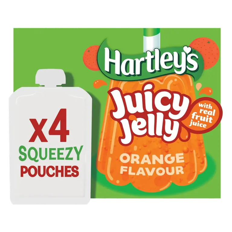 Orange Flavour Juicy Jelly Pouches 4 x 90g (360g)