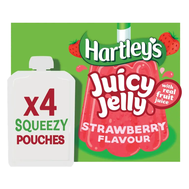 Strawberry Flavour Juicy Jelly Pouches 4 x 90g (360g)