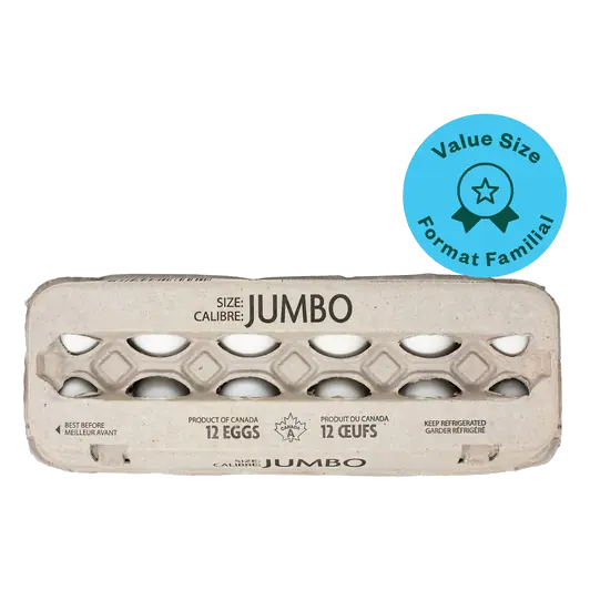 White Eggs Jumbo 12 Count