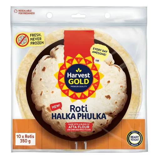 Harvest Gold Roti Halka Phulka 10 Pack 350 g