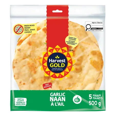Naan Garlic 5 Pack 500 g