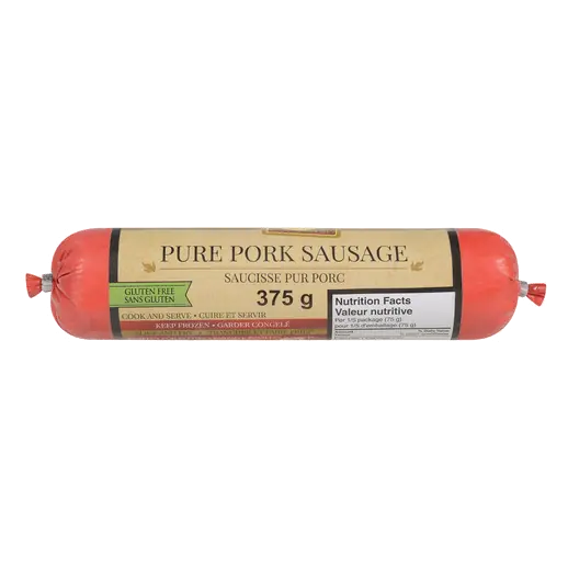 Gluten-Free Frozen Sausage Pure Pork 375 g