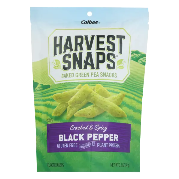 Black Pepper Flavored Green Pea Snack Crisps
