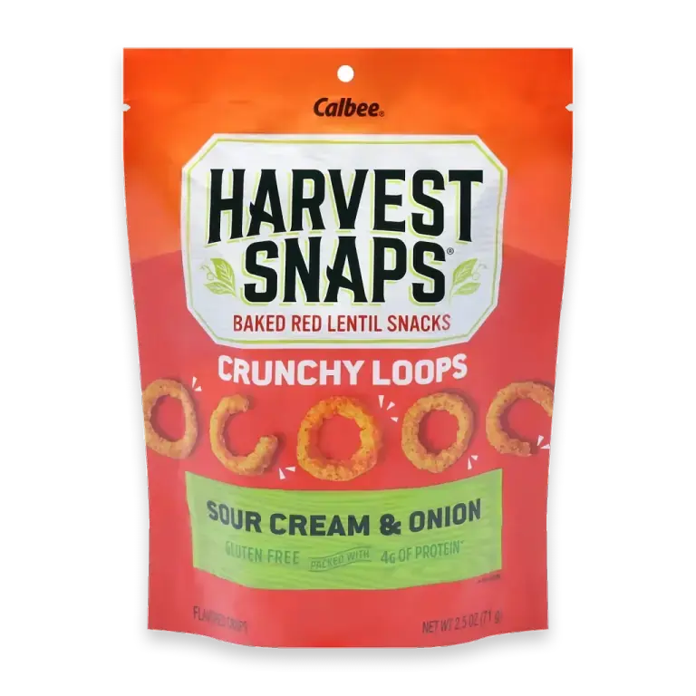 Calbee Harvest Snaps Sour Cream Red Lentil Crunchy Loops Crisps