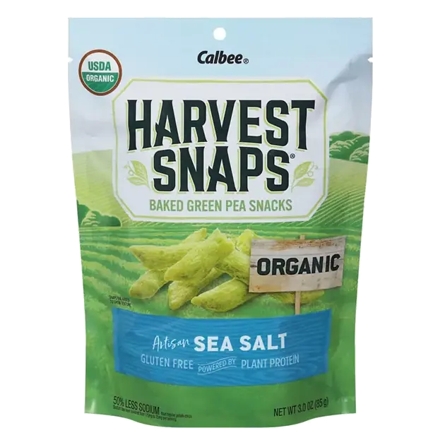 Green Pea Snacks, Organic, Baked, Sea Salt