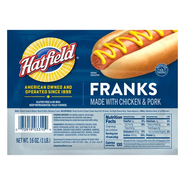 Chicken & Pork Franks - 10 ct