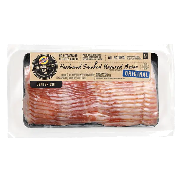 Hardwood Smoked Center Cut Uncured Original Bacon Sliced