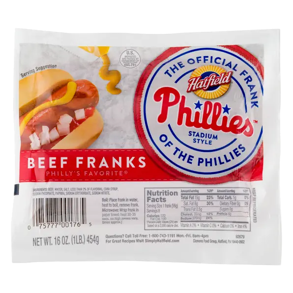 Phillies Stadium Style Beef Franks - 8 ct