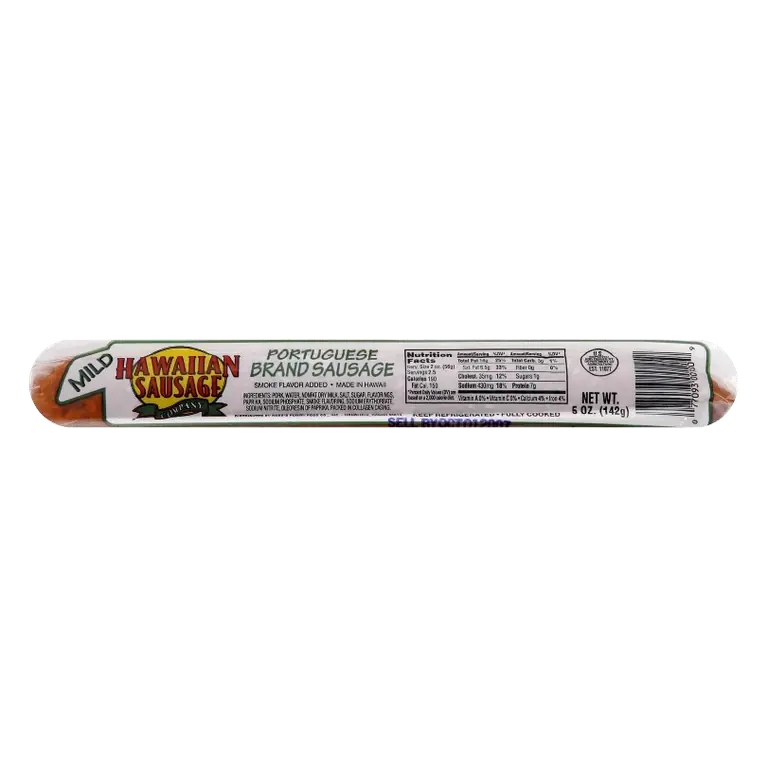 Hawaiian Portuguese Brand Sausage Mild, 5oz: Pork