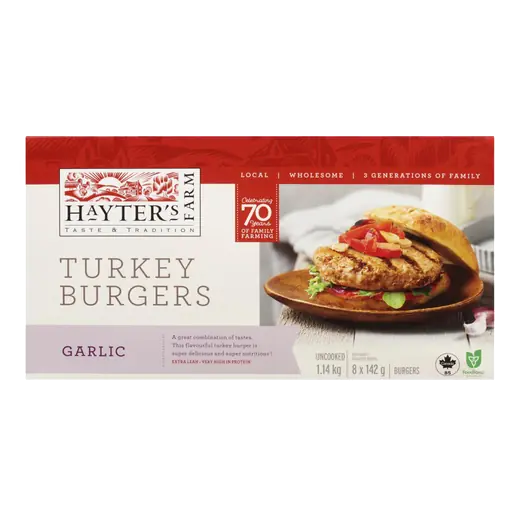 Frozen Turkey Burger Garlic 1.14 kg