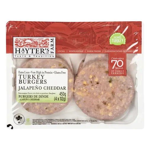 Turkey Burgers Jalapeno Cheddar 450 g