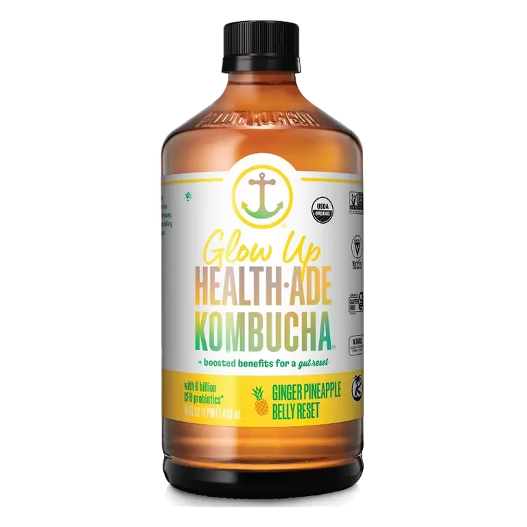 Health Ade Organic Ginger Pineapple Belly Reset Kombucha, 16 fl oz