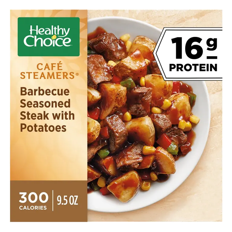 Cafe Steamers Barbecue Seasoned Steak With Potatoes, Frozen Meal
