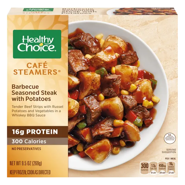 Cafe Steamers BBQ Seasoned Steak with Potatoes Frozen Meal