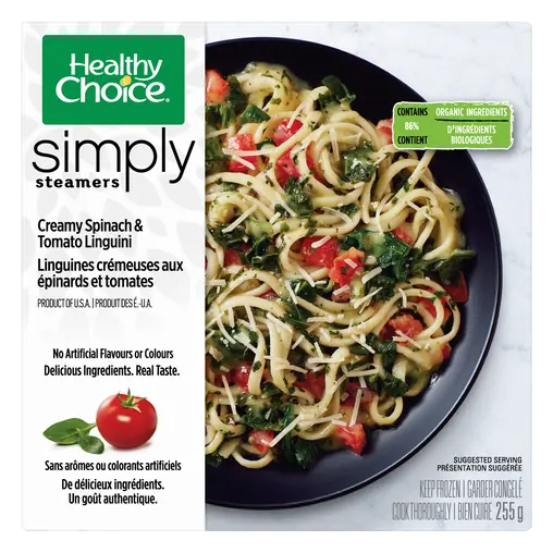 Frozen Entrée Simply Steamers Creamy Spinach & Tomato Linguini 255 g