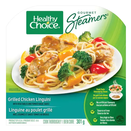 Frozen Grilled Chicken Linguine Gourmet Steamers Basil 301 g