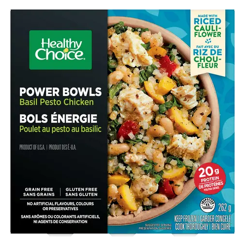 Gluten-Free Frozen Entrée Power Bowls Basil Pesto Chicken Low Carb 262 g