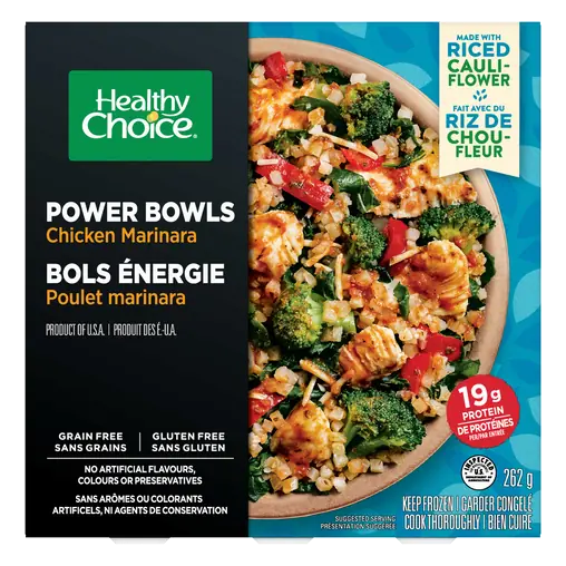 Gluten-Free Frozen Entrée Power Bowls Chicken Marinara Low Carb 262 g