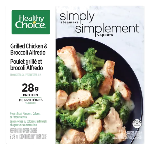 Simply Steamers Frozen Entrée Grilled Chicken & Broccoli Alfredo 259 g