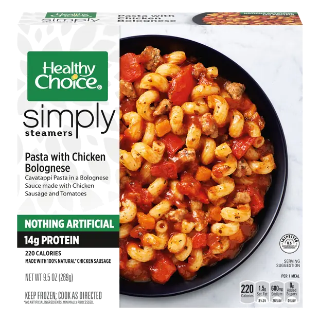 Simply Steamers Pasta with Chicken Bolognese Frozen Meal