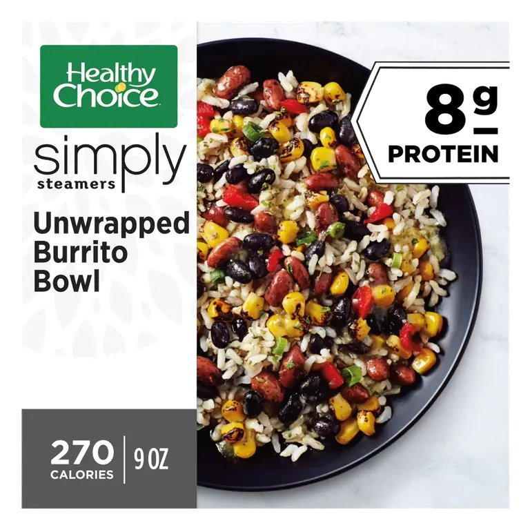 Simply Steamers Unwrapped Burrito Bowl, Frozen Meal