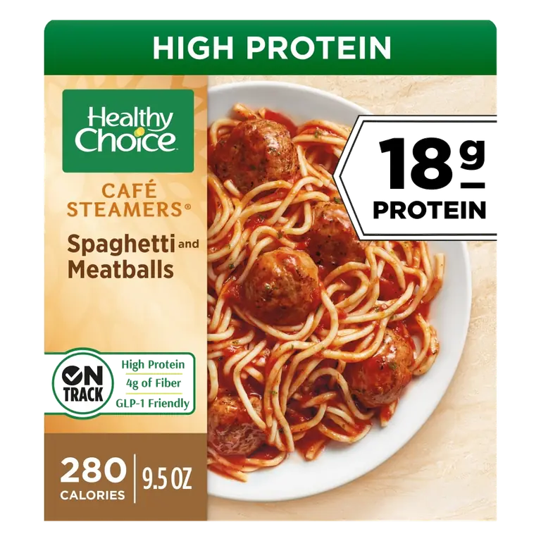 Spaghetti & Meatballs Freshly-Made Spaghetti with Meatballs in a Marinara Sauce Cafe Steamers