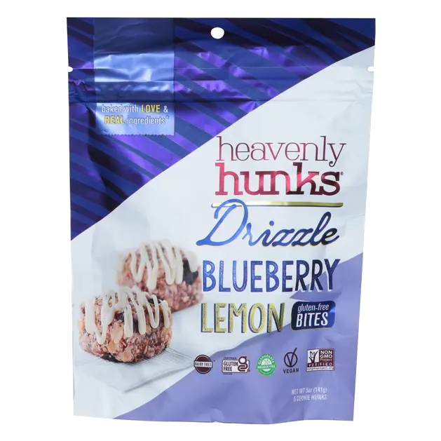 Heavenly Hunks Drizzle Blueberry Lemon Bites, Gluten Free, 5Ct
