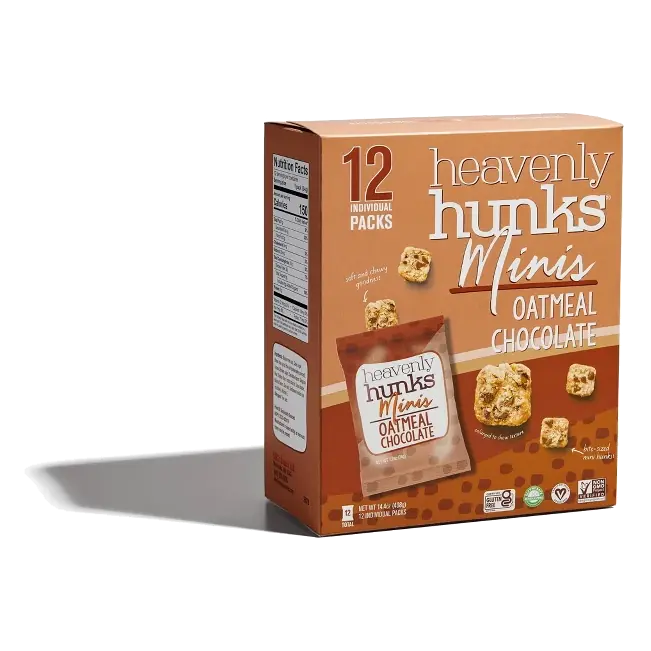 Heavenly Hunks Oatmeal Chocolate Chip Mini Cookie Bites Snack Pack, 14.4oz/12ct