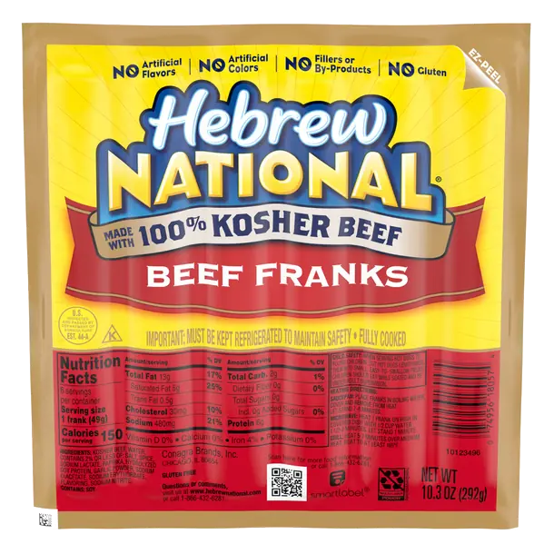 100% Kosher Beef Franks - 6 ct