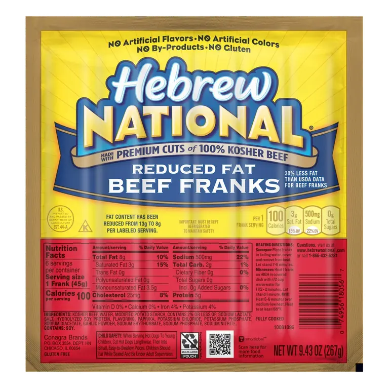 Beef Reduced Fat Franks