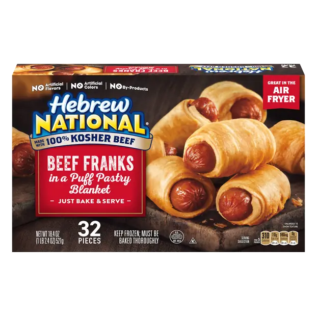 Kosher Beef Franks in a Puff Pastry Blanket - 32 ct Frozen