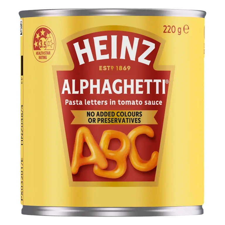 Alphaghetti Pasta Letters in Tomato Sauce