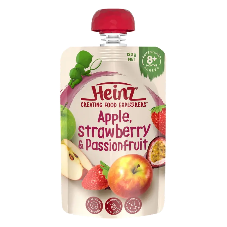 Apple, Strawberry & Passionfruit Baby Food Pouch 8+ months 120g