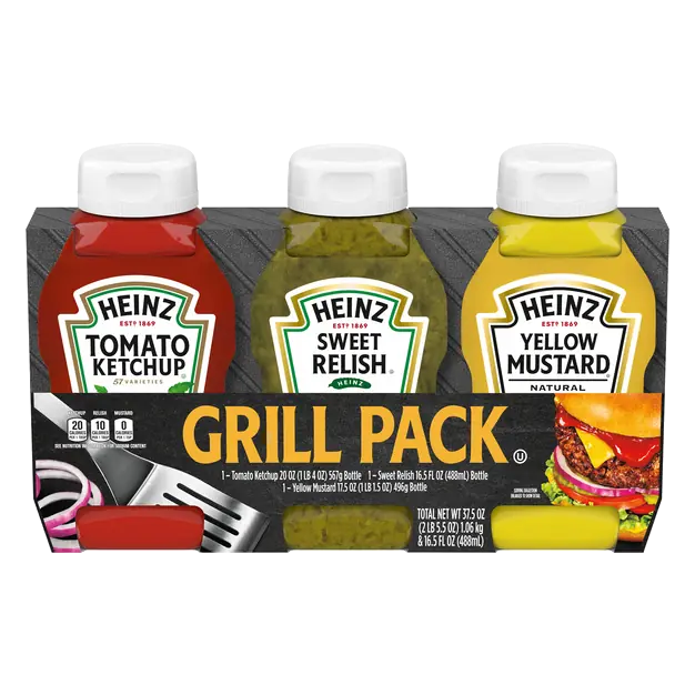 Grill Pack Tomato Ketchup Sweet Relish & Yellow Mustard - 3 ct