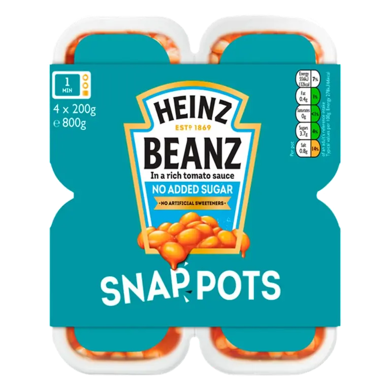 No Added Sugar Baked Beans Snap Pots 4 x 200g