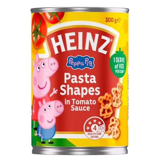 Peppa Pig Pasta Shapes In Tomato Sauce