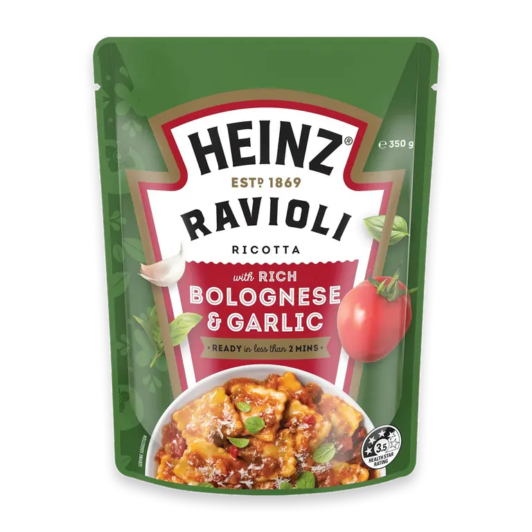 Ravioli Ricotta Pasta Pouch With Rich Bolognese & Garlic