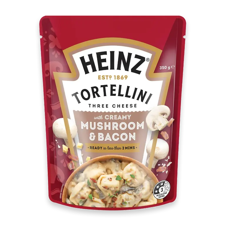 TortellIni Three Cheese Pasta Pouch With Mushroom & Bacon