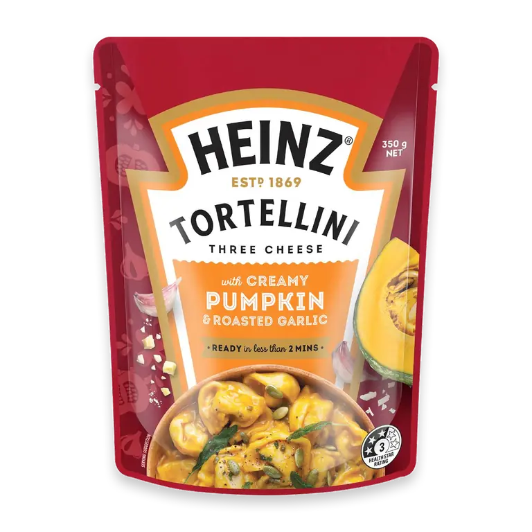 TortellIni Three Cheese Pasta Pouch With Pumpkin & Garlic