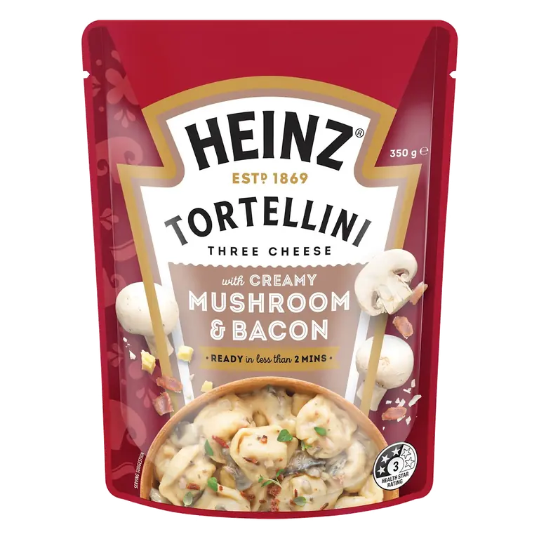 Tortellini Three Cheese with Creamy Mushroom & Bacon