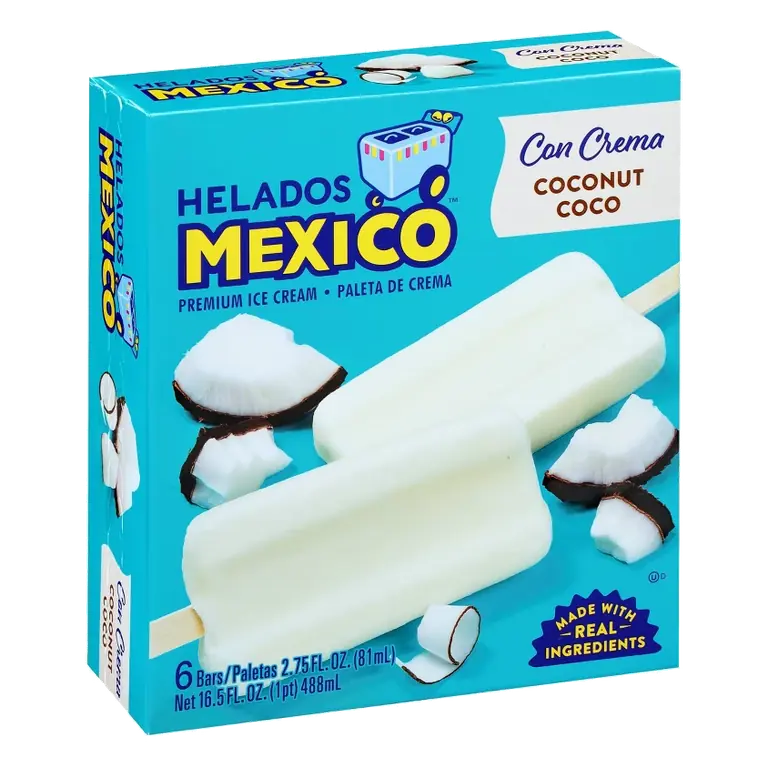 Helados Mexico Coconut Cream Paletas, - 16.5 fl oz/6ct