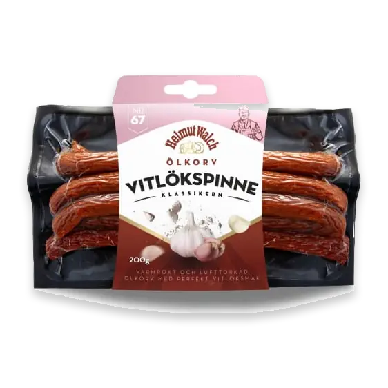 Vitlökspinne Ölkorv