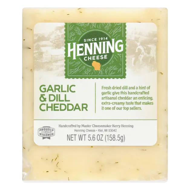 Wisconsin Garlic & Dill Cheddar Cheese Block
