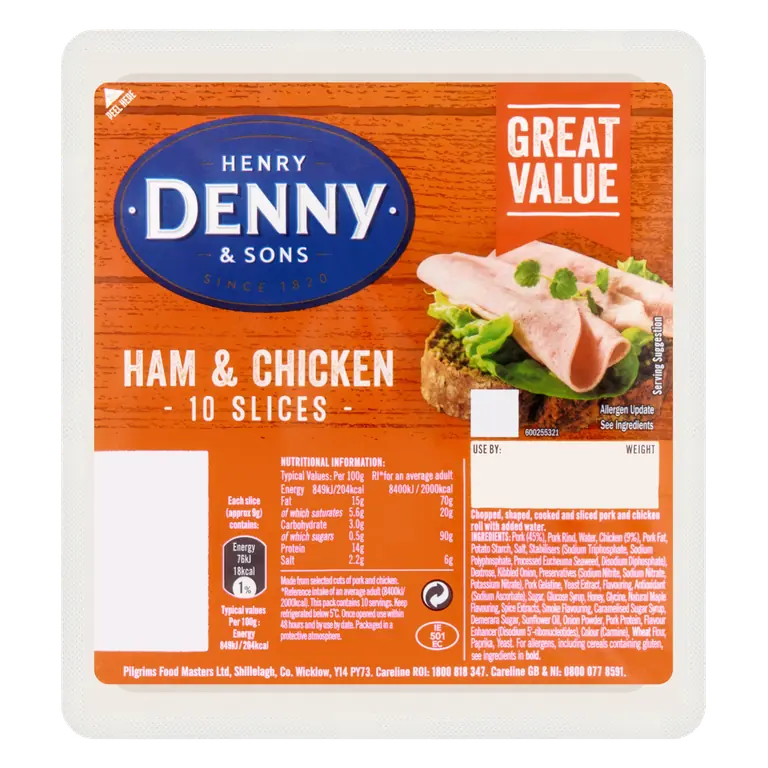 Henry Denny & Sons Ham & Chicken 10 Slices 90g