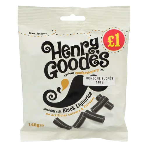 Henry Goode's Candy Black Liquorice 140 g