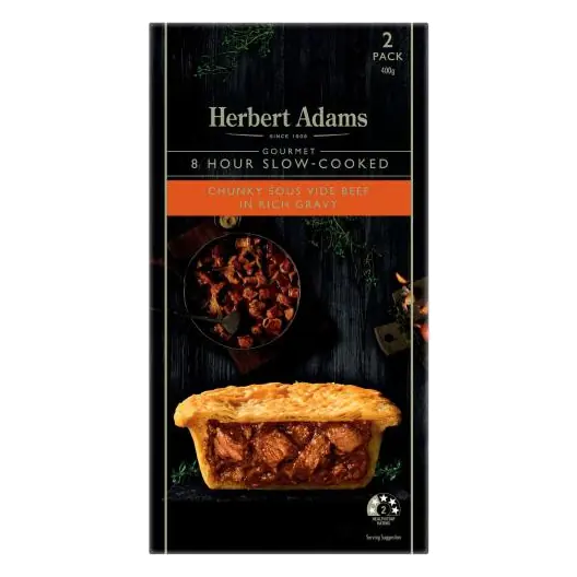 Frozen Gourmet Chunky Sous Vide Beef In Rich Gravy Pies 2 Pack