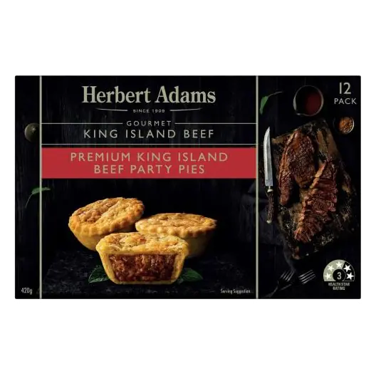 Premium Gourmet King Island Beef Party Pies 12 Pack