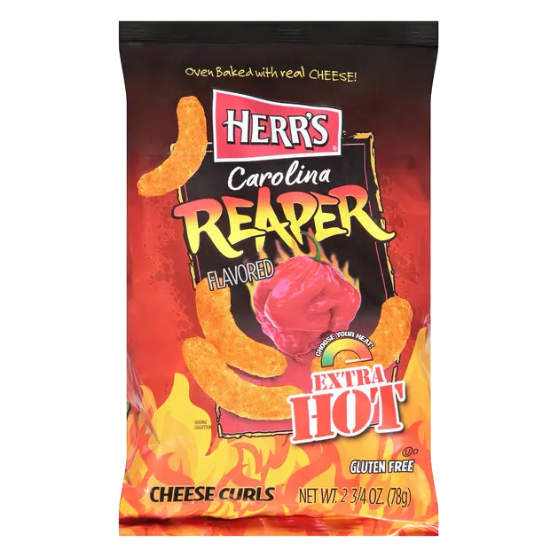 Herr's Extra Hot Carolina Reaper Flavored Cheese Curls