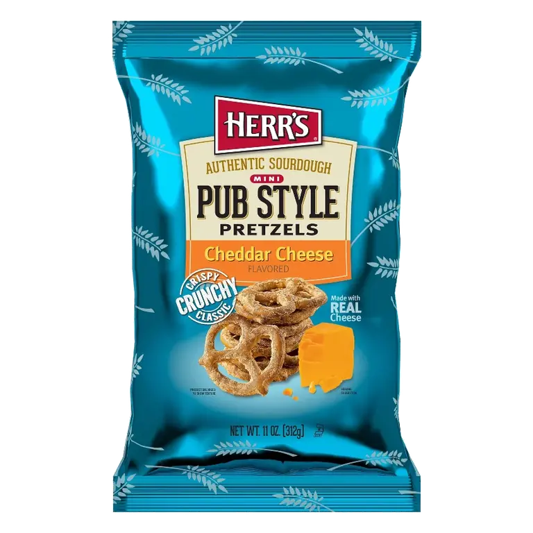 HERR'S Cheddar Pub Style Flavored Mini Pretzels, 11oz