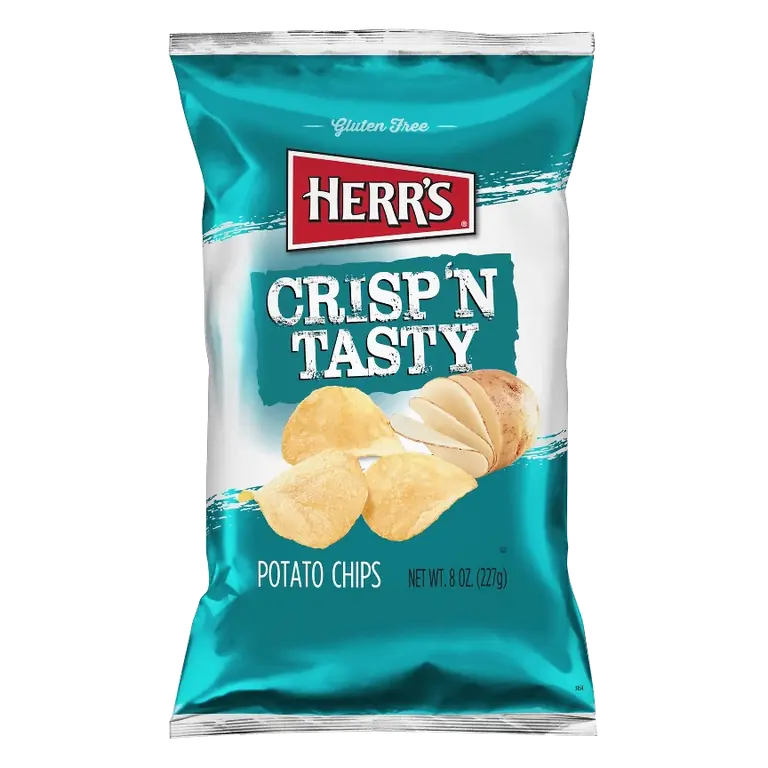Herr's Crips & Tasty Potato Chips, 8oz: Gluten-Free